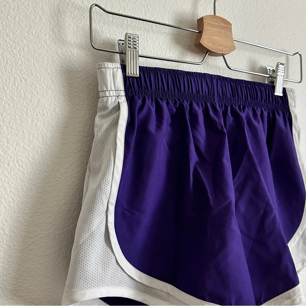 Nike Purple White Dri-FIT Brief-Lined Athletic Running Shorts Size XS